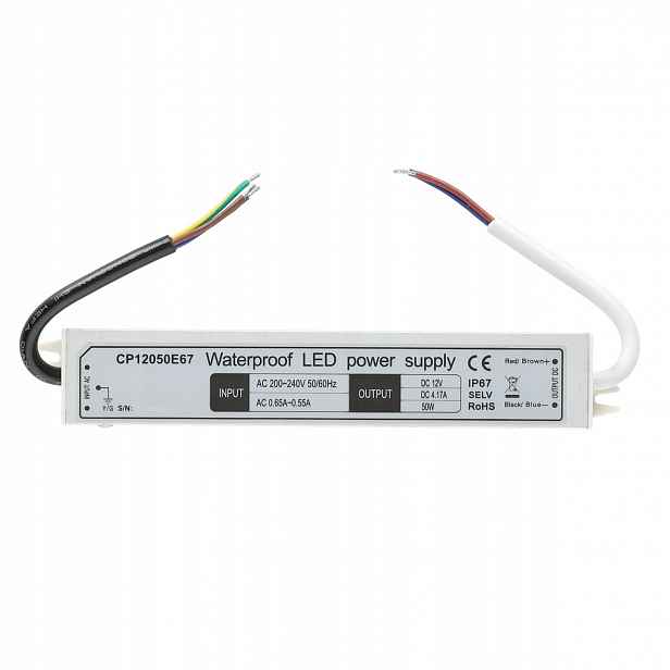 Led zdroj pro instalaci Led pásků 12V 50W 4,16A IP67