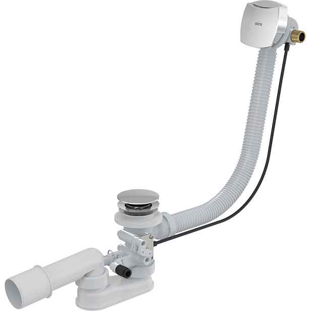 Sifon pro hydromasážní vany Alca A566-273133-57 s napouštěním přepadem kov, chrom-lesk velká zátka