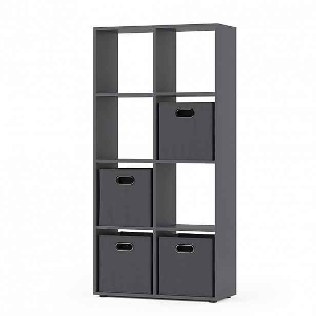 Vicco DĚLICÍ STĚNA Scutum Šedá 143 x 72 cm se 4 skládacími boxy