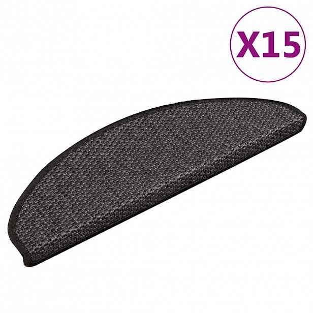 vidaXL Samolepící nášlapy na schody vzhled sisal 15 ks 65x21x4 cm