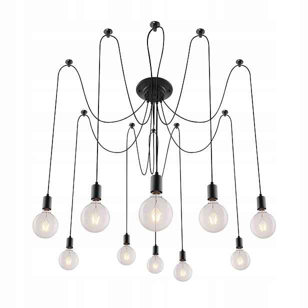Závěsná lampa pavouk 10 bodů E27 10x60W černá 2224 Caspar Rabalux