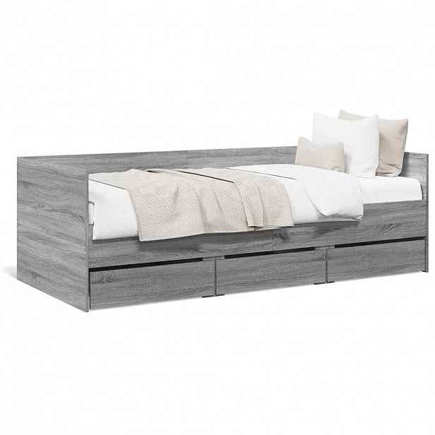 vidaXL Válenda se zásuvkami bez matrace dub sonoma 90 x 190 cm