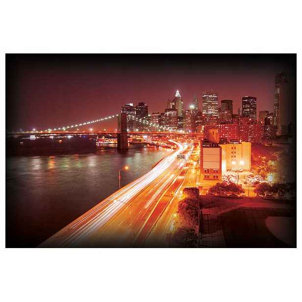 Fototapeta New York v noci Brooklynský most vinylová 254x184 lepidlo