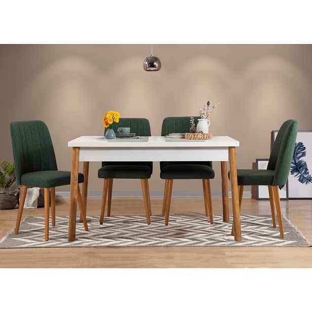 Set stolu a židlí (5 kusů) Costa White Atlantice-Green