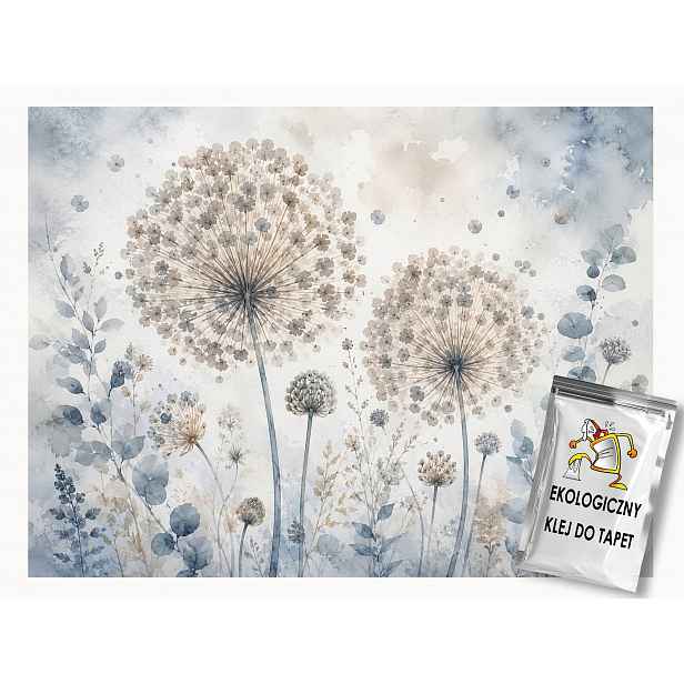 Fototapeta Flizelina Akvarel Louka Květy Česnek Eukalyptus 416x254 130g