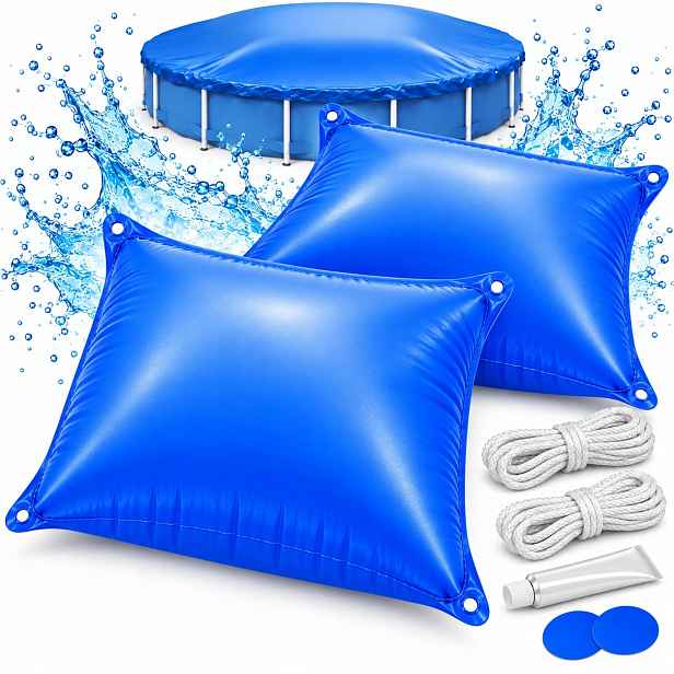 Komplet dvou polštářů 120 x 120 cm pod kryt bazénu proti zimním srážkám