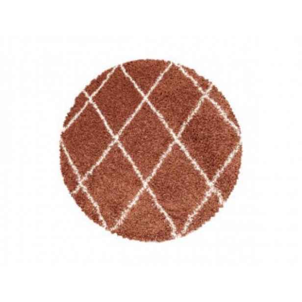 Kusový koberec Alvor Shaggy 3401 terra kruh