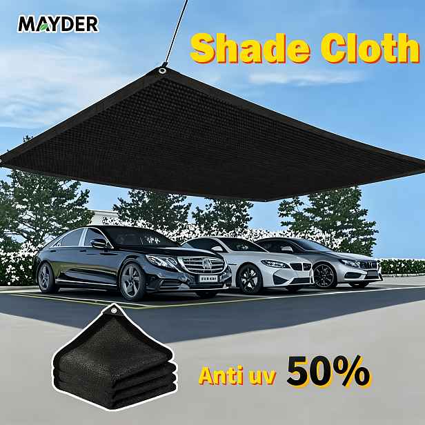 TEMU Mayder 50% stínící síť, UV odolná sluneční clona, HDPE materiál, s kovovými oky, vhodná pro terasu, zahradu, pergolu, dvůr