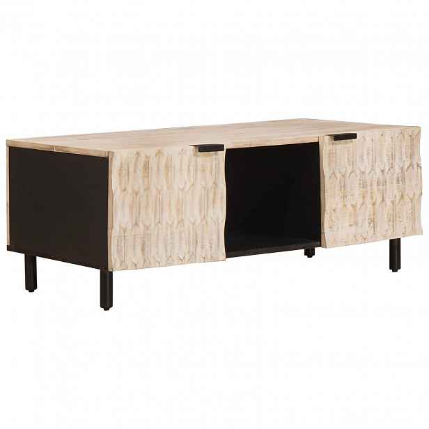 vidaXL Konferenční stolek Bílá 100 x 54 x 40 cm Masivní mangové dřevo
