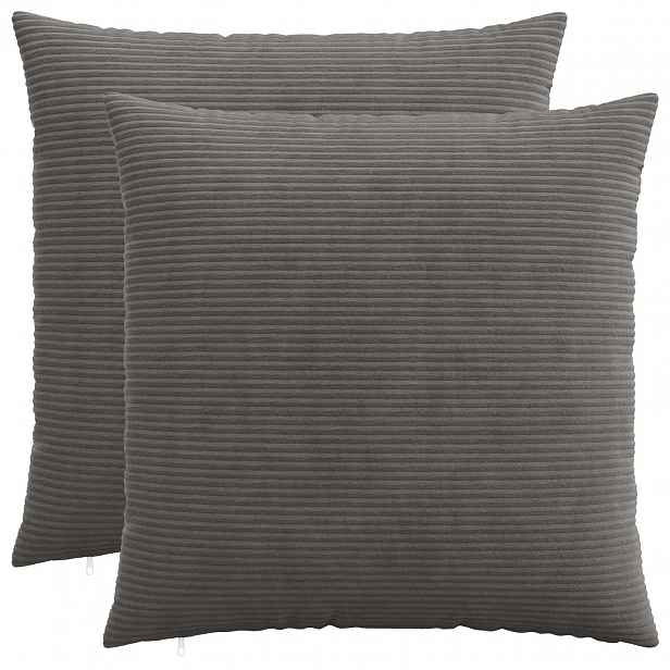 vidaXL Povlak na polštář 2 pcs HEERLEN Tmavě šedá 55 x 55 cm manšestr