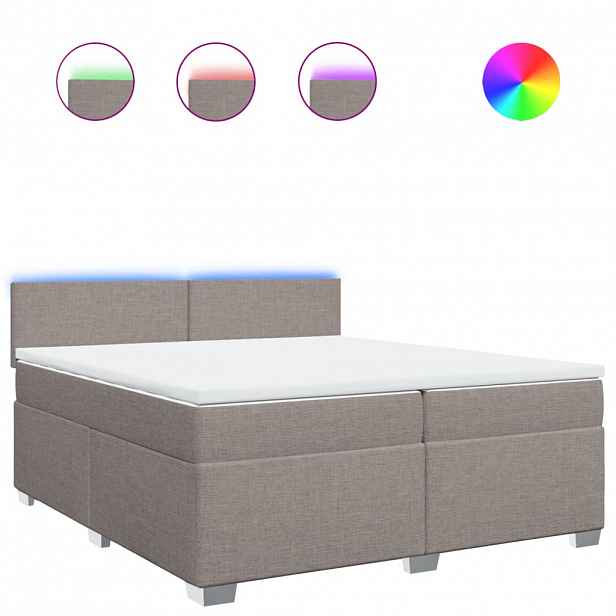 vidaXL Box spring postel s matrací taupe 200x200 cm textil