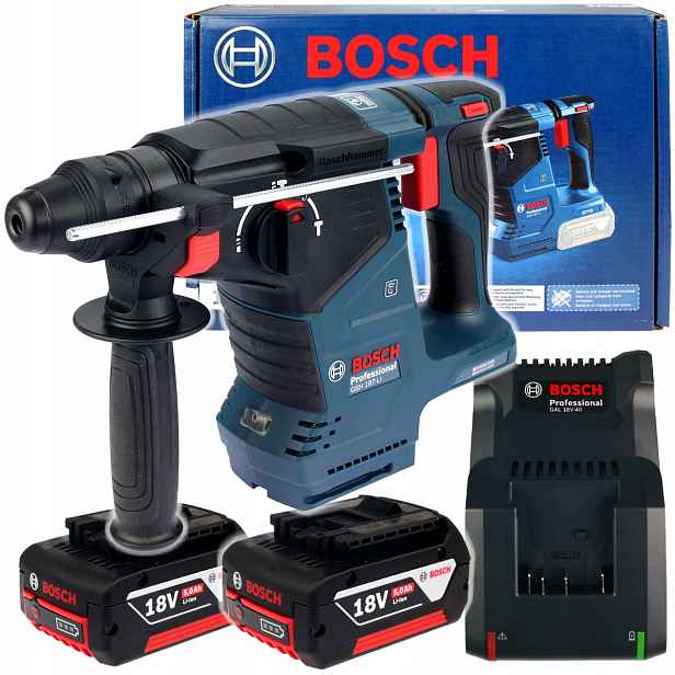 Bosch Aku Vrtací Kladivo S Funkcí Sekání 18V 2,4J 2x5,0Ah Gbh 187-LI