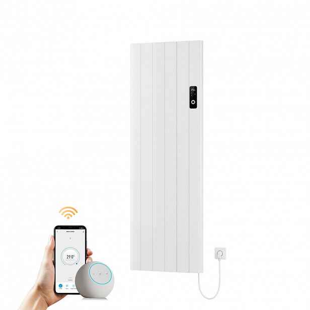 EMKE ELEKTRICKÝ nástěnný konvektor, 160 x 54,5 cm, 2000 W, s LCD displejem a ovládáním přes aplikaci, bílý