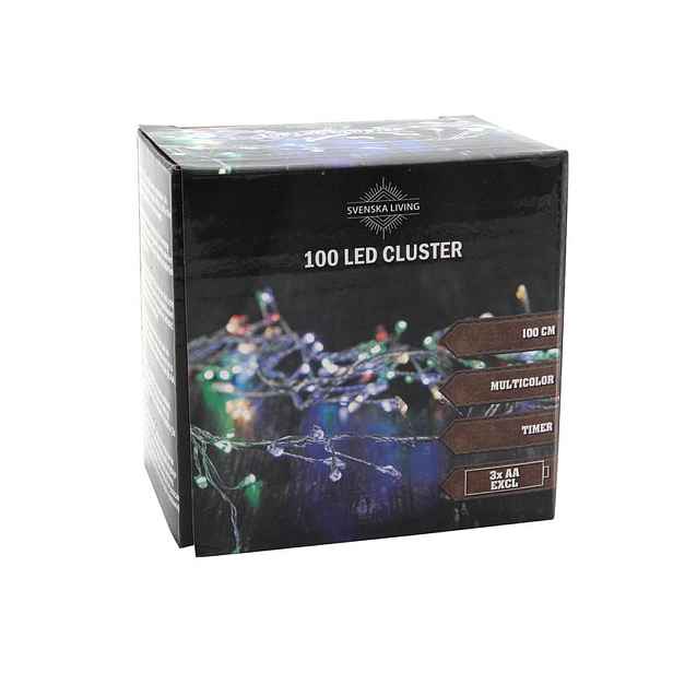 HIT Světelný řetěz s časovačem 100LED shluk 100cm