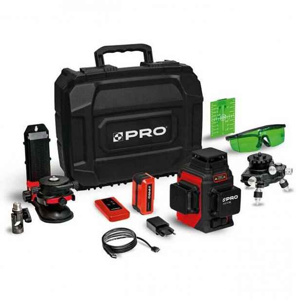 Křížový Vícelinkový Laser Zelený 30 m Set PRO-AQ3DG L1-207