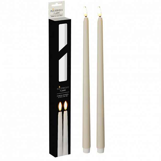 Mondex SADA LED SVÍČEK, plast, béžová