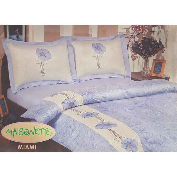 Povlečení 200x220 modré s květinami 6dílné Miami Maisonette