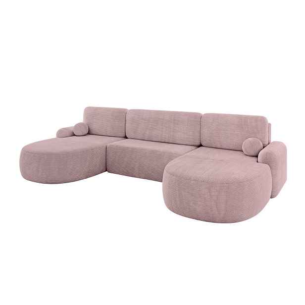 ALTDECOR SEDACÍ SOUPRAVA s funkcí spaní a úložným prostorem LIRA-U - 335x172x89 růžová