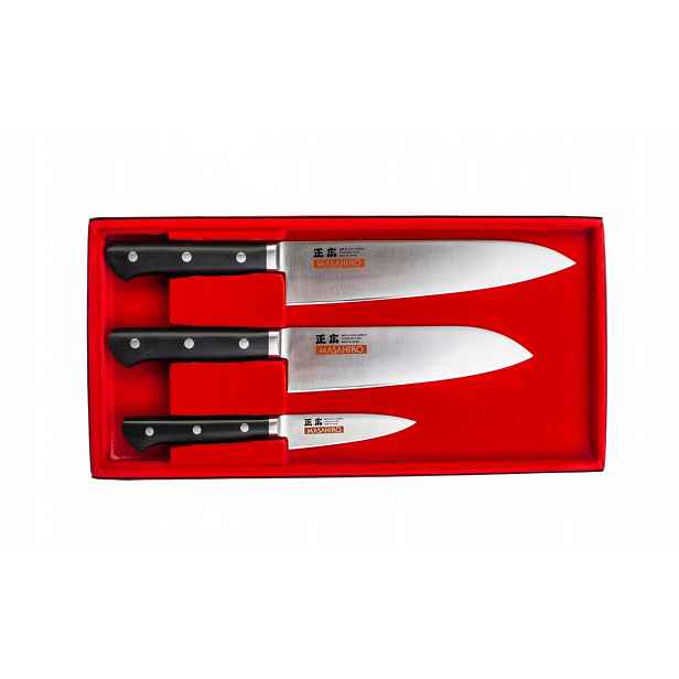 Sada 3 nožů Masahiro Mv-h chef 21 santoku 17 paring 9 cm MBS-26 Pom