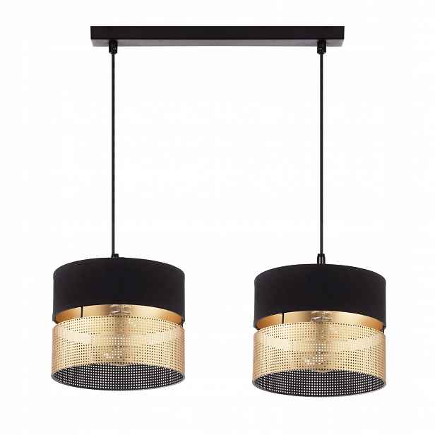 Závěsná Stropní Lampa S Otvory Zlatá E27 Led Černá Ažurová