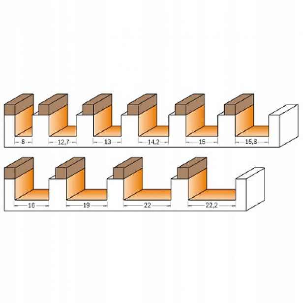 Cmt 911.160.11B Fréza Hm D=16 I=20 S=8 horní ložisko