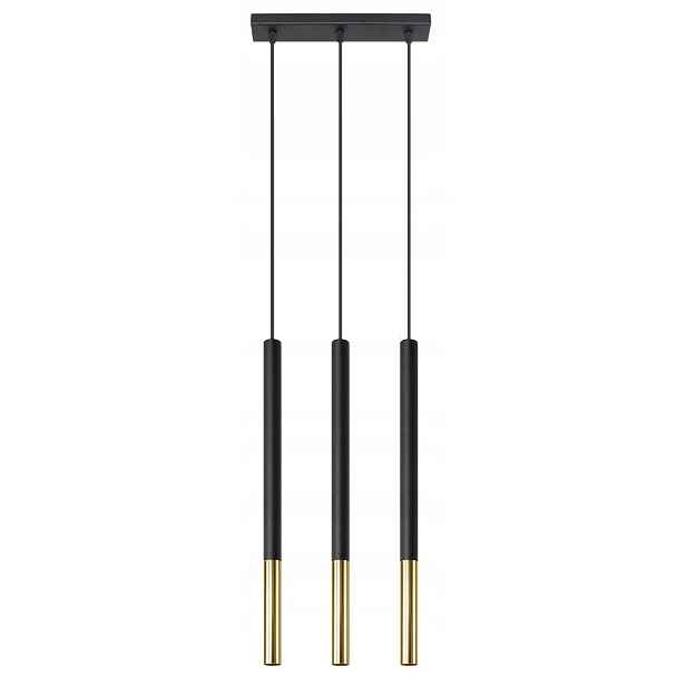 Sollux Závěsná lampa Mozaica 3L Černá/Zlatá Metal G9 12W