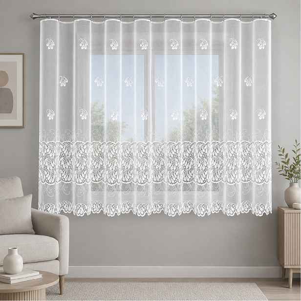 Dekorační žakárová záclona s řasící páskou LUSYA 150 bílá 300x150 cm MyBestHome