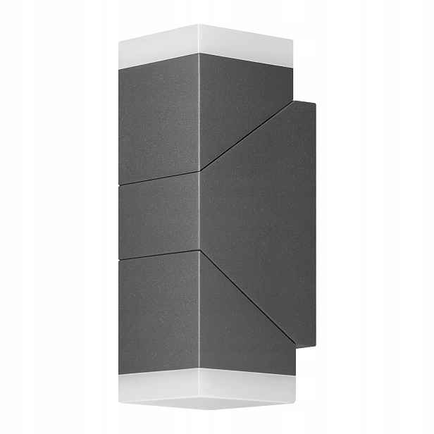 Morph Led 12W, dvojitá fasádní lampa, 1100lm, IP54, 4000K, šedá