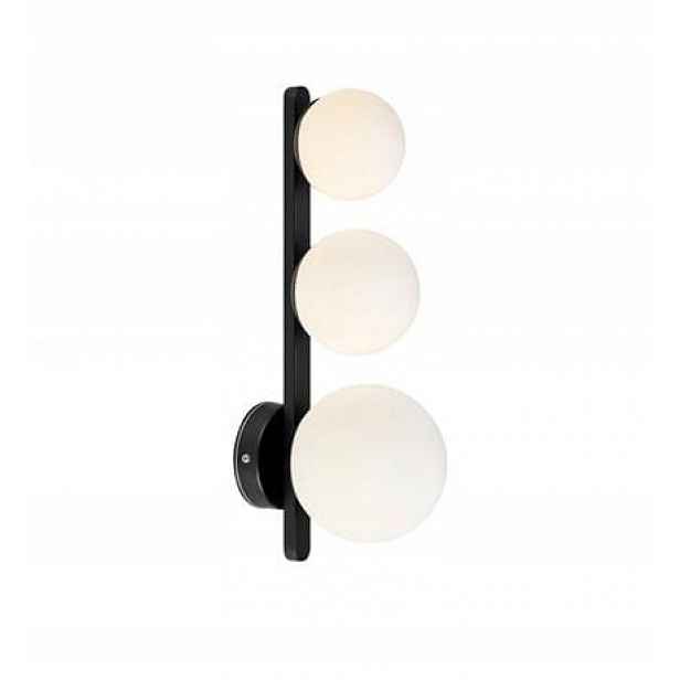 Nástěnné svítidlo bílé mléčné koule Puro Wall 3L Black/opal IP44 Markslojd