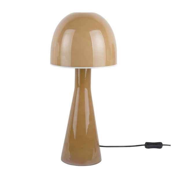 Okrově žlutá stolní lampa se skleněným stínidlem (výška 45 cm) Bombin – Leitmotiv