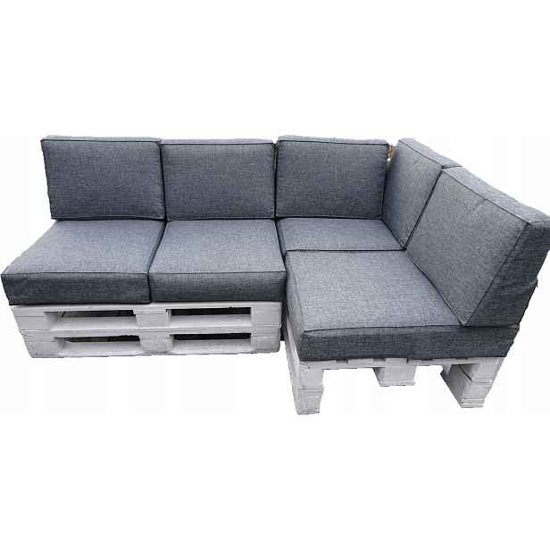 Polštáře na dvě Euro- Palety sada 9 ks sedák 80 X 60 Silver 23