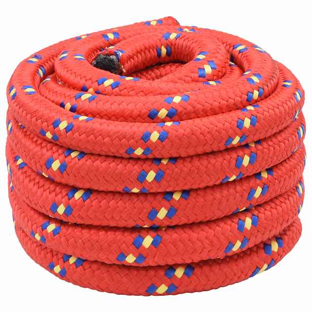 vidaXL Víceúčelové užitkové lano 60 mm 5 m Červená PP