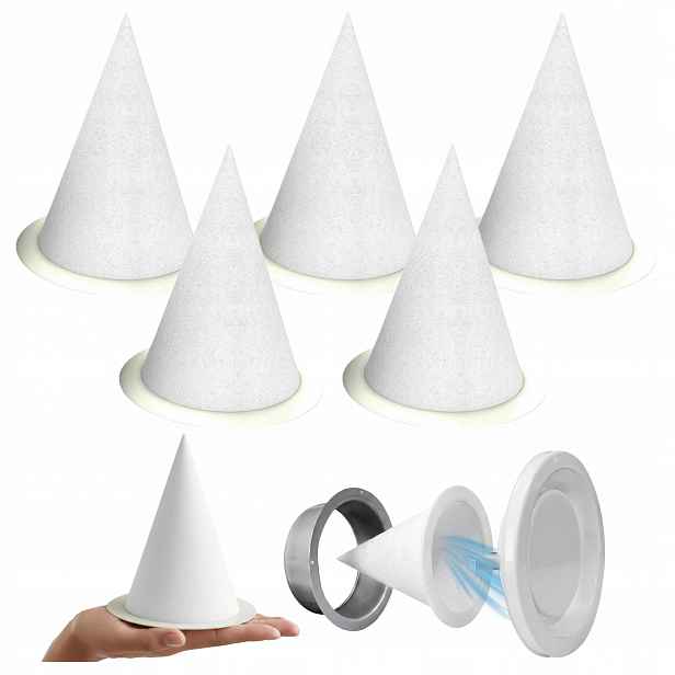 5x Kuželový Filtr pro anemostat 160 mm S Těsněním Rekuperace A Větrání