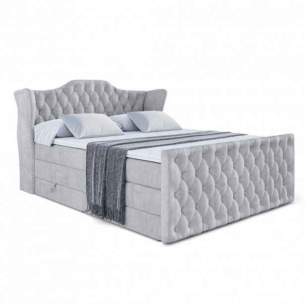 ALTDECOR POSTEL boxspring VILA-Z KING – 120x200 – H3/H4 – světle šedá