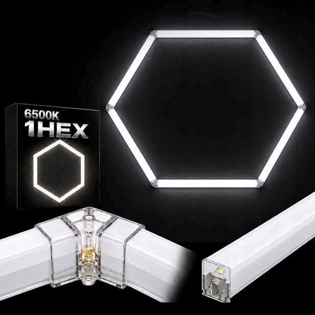 Led stropní panel bílý Hexagon 1 6500K 42W 92x79 Cm garáž myčka
