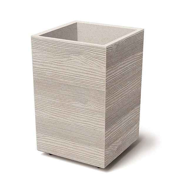 Prosperplast Květináč MADERAN SQUARE HIGH ECO WOOD 38,5 cm bílý