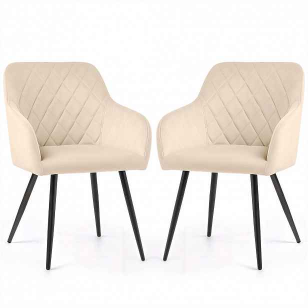 RAUMHIRSCH FURNITURE ŽIDLE Čalouněná, sada 2 ks, kovové nohy, béžová