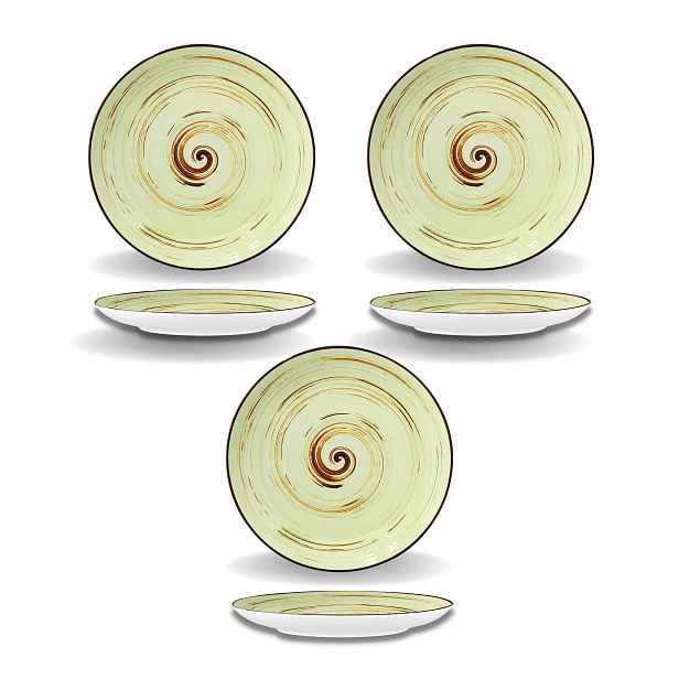 Talíř dezertní porcelánový pistáciový Wilmax 20,5 cm sada 3 kusy
