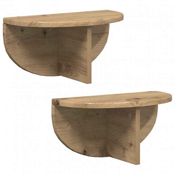 vidaXL Nástěnná polička 2 ks Artisanový dub 38 x 19 x 19 cm