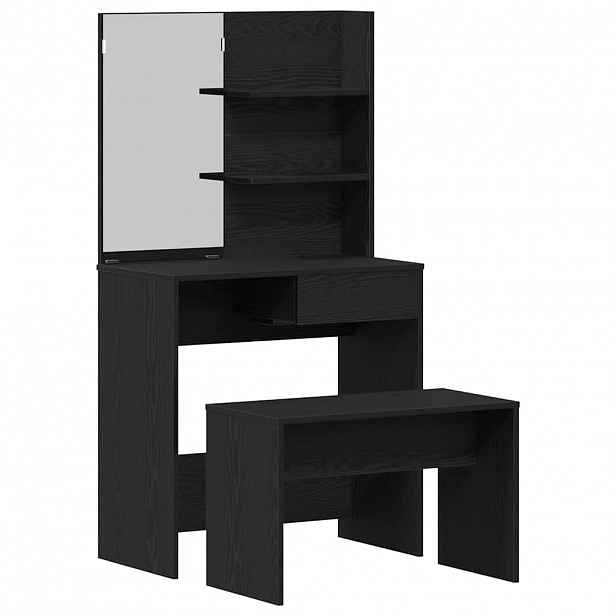 vidaXL Sada toaletního stolu 2 ks Černý dub 74,5 x 40 x 141 cm