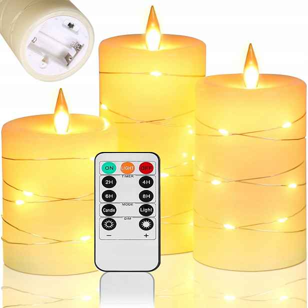 3X Led Svíčka Lampička Náplň Do Hřbitovné Svíčky Plamen Čajová Svíčka Žlutá Hřbitovní Svíčka S Časovačem