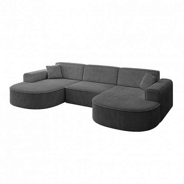 ALTDECOR SEDACÍ souprava MARI-U1 – 303 × 171 × 79 cm, tmavě šedý manšestr
