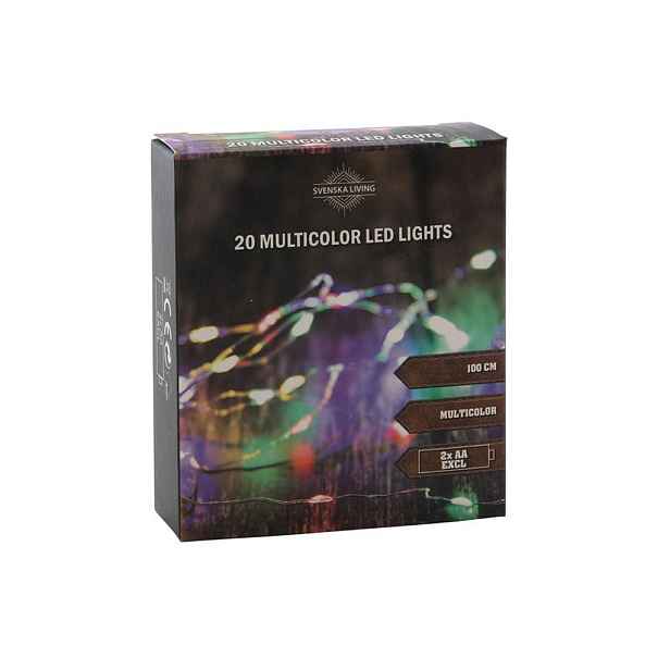 HIT Světelný řetěz 20LED vícebarevný 100cm
