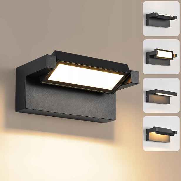 Nástěnná Led lampa 22W IP65 Černá Venkovní vnitřní lampa 3000K
