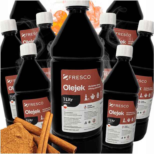 Sada 10 x Aromatický Olej Skořice pro lampy pochodní svíček 1L Venkovní