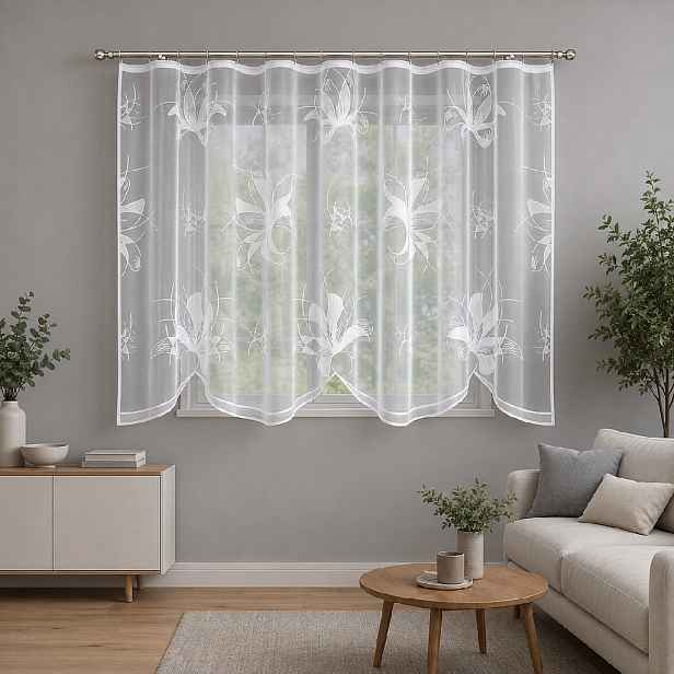 Dekorační žakárová záclona s řasící páskou PAULINA 150 bílá 300x150 cm MyBestHome