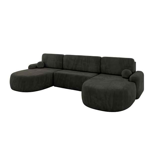 ALTDECOR SEDACÍ SOUPRAVA s funkcí spaní a úložným prostorem LIRA-U - 335x172x89 černá
