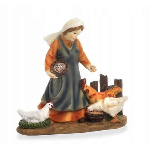 Figurka do betlému "Dívka s kuřaty" pro figurky o výšce 15 cm
