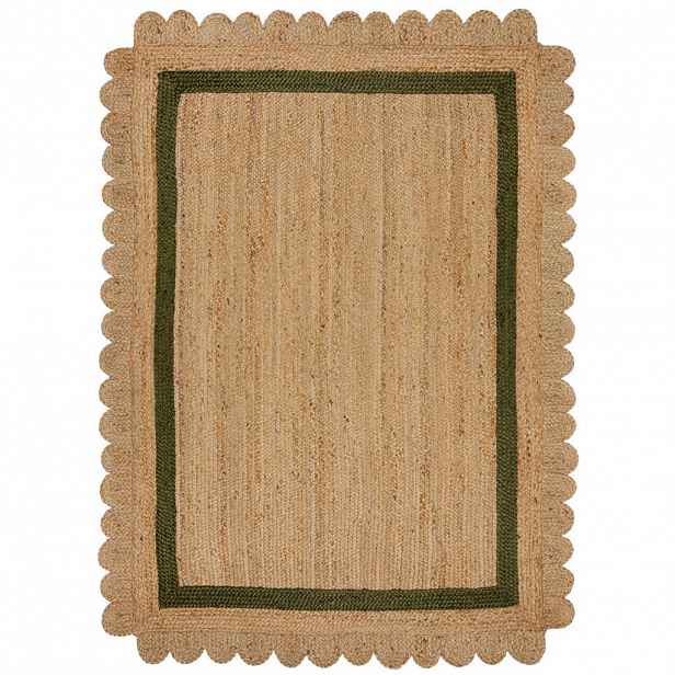 Flair Rugs RUČNĚ TKANÝ KOBEREC, 120/170 cm zelená, přírodní barvy