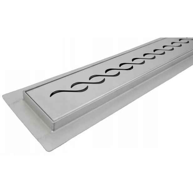 Lineární odtok 120 cm nízký 52 mm Otočný Sifon vzor Vlna
